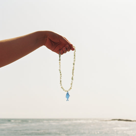 Poisson de Verre Bleu Necklace