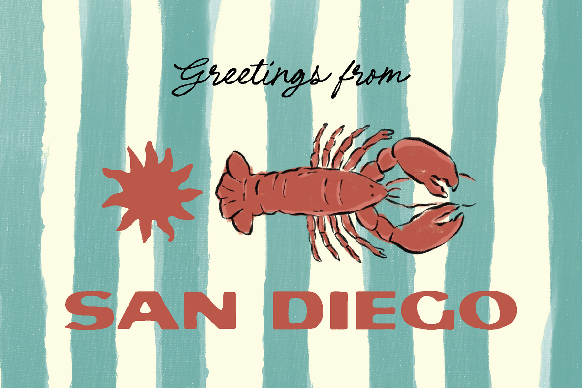 Greetings From San Diego Postcard