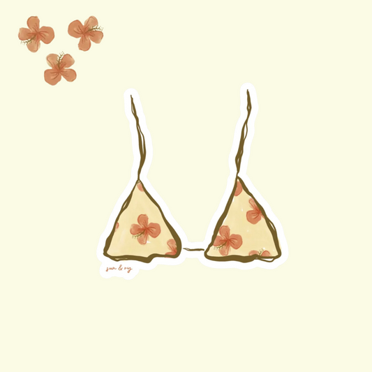 Floral Bikini Top Sticker